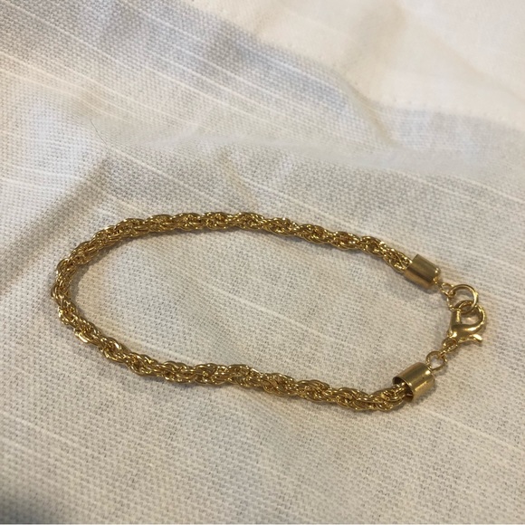Vintage Jewelry Vintage Twisted Gold Tone Rope Chain Bracelet